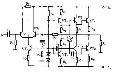 Typical OTL power amplifier circuit diagram