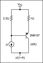 Figure 3. The size of the output capacitor must be determined by calculating the current gain of the external circuit