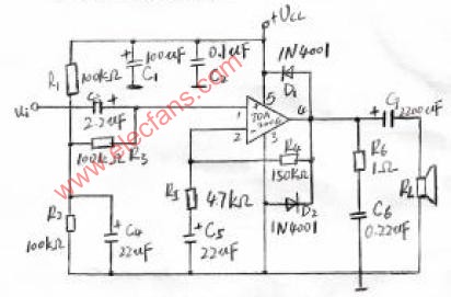 tda2006 single power amplifier circuit