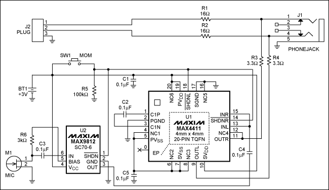 Figure 1. The headphone attenuator / amplifier has a microphone monitoring function to facilitate conversations when wearing headphones.