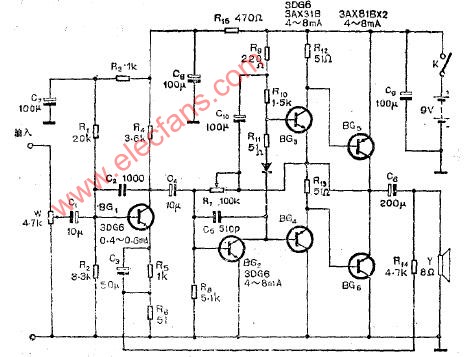 Transistor power amplifier circuit