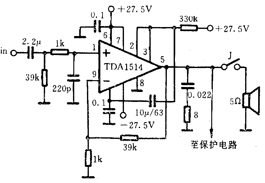 TDA1514 power amplifier circuit diagram