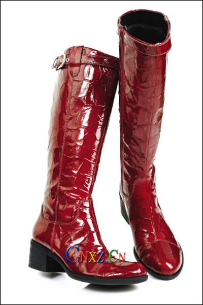 Patent leather red boots
