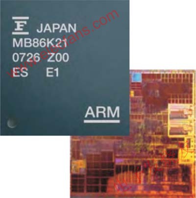 Fujitsu MB86K21 chip and layout