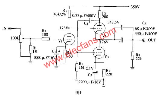 6N1 self-made OTL headphone amplifier principle circuit diagram