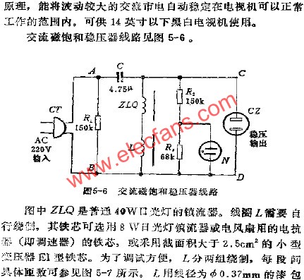 AC magnetic saturation regulator circuit