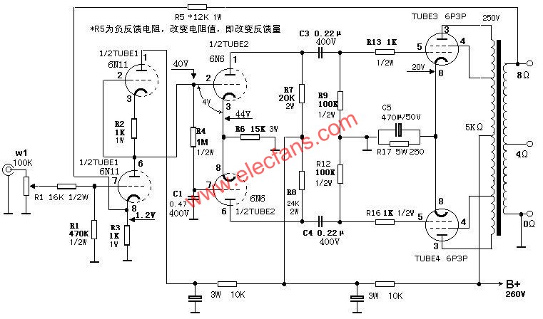 6P3P + EL34 + KT88 push-pull amplifier amplifier circuit ...