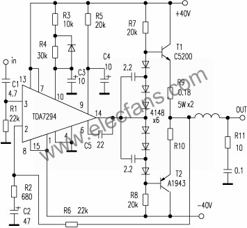 Free debugging high-power amplifier circuit diagram