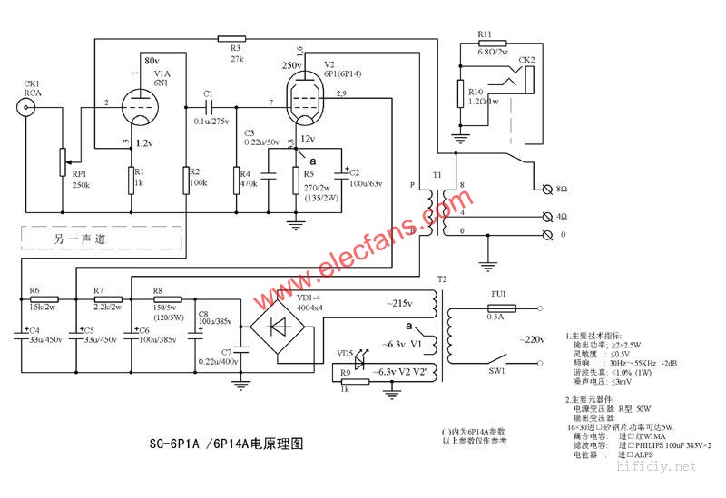 Making circuit diagram of nostalgic bile circuit with tube radio components