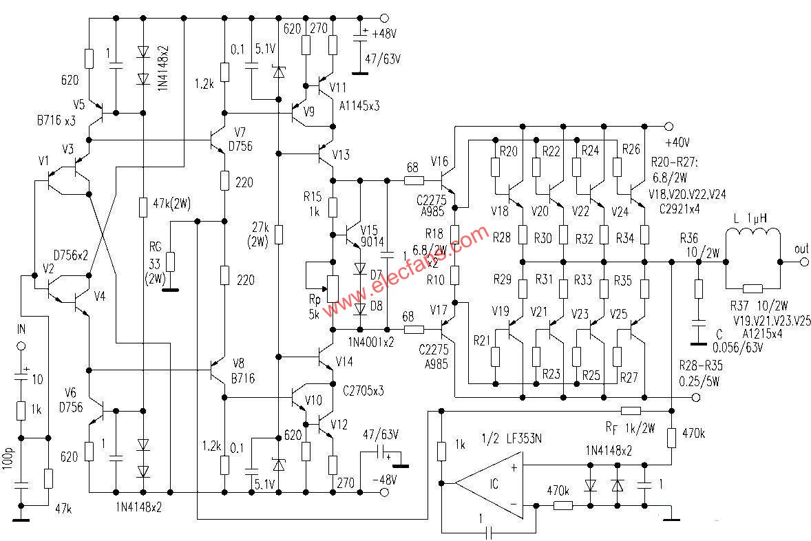 3 examples of discrete component amplifier circuit diagram