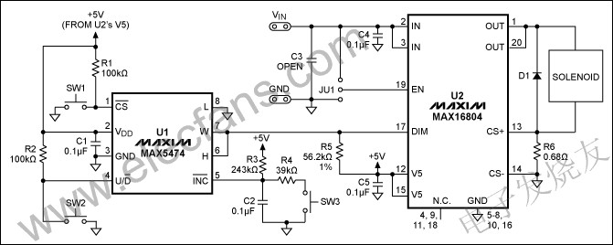 The digital drive circuit provides a proportional electromagnet driver