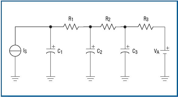 This RC network is used to simulate the transient thermal characteristics of the chip when heat is generated internally