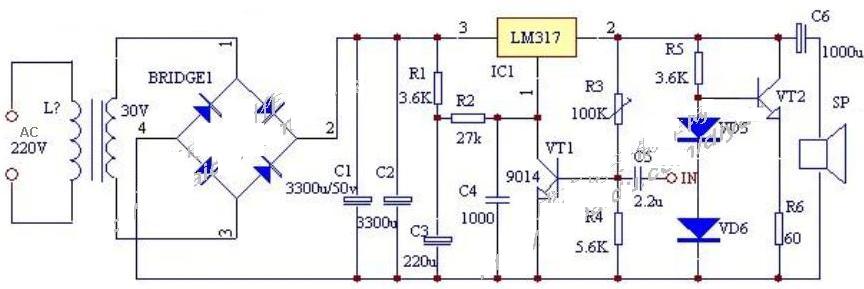 [Photo] Amplifier circuit made with LM317