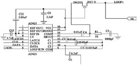 Adopt the peripheral circuit diagram of AD421 and HT2012