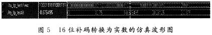 16-bit two's complement conversion original input real number simulation waveform