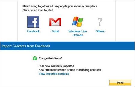 Yahoo mailbox adds Facebook contact function (picture)