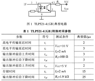 Typical application circuit and parameters of TLP52l-4(GB)