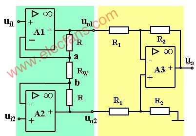 Three-phase operational amplifier circuit diagram
