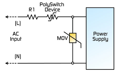 Figure 3: Typical circuit protection design for switch mode power supplies