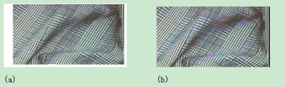 Figure 8: The result of adaptive decoder with built-in 3D comb filter (a) is significantly better than the decoder with built-in 2D comb filter (b).
