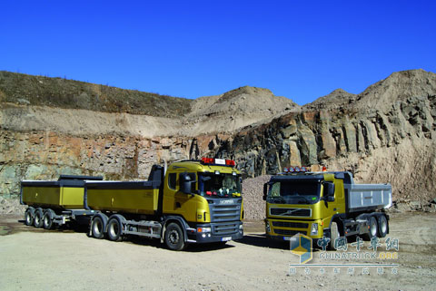 Hall Brothers' Volvo FM480 gravel vehicle is equipped with a 7-speed Allison automatic transmission, and Scania G480 gravel vehicle is equipped with a 6-speed Allison transmission.