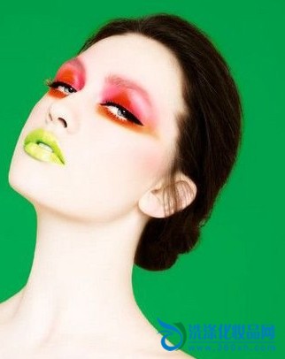 Bright contrast color makeup fun color block