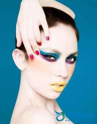 Bright contrast color makeup fun color block