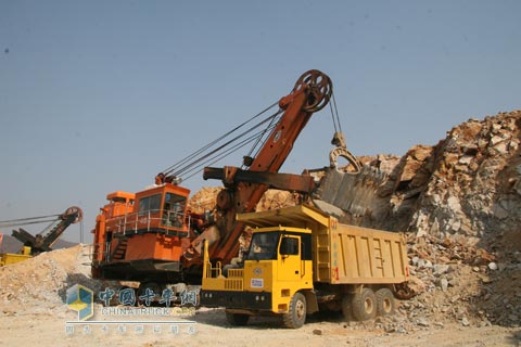 Liberated mining vehicle equipped with Allison transmission with stone loading