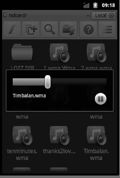 Figure 6 WMA audio file playback