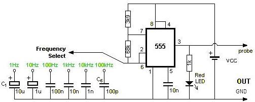 Square wave generator based on 555 timer