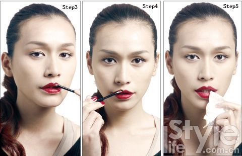 Red lip makeup step