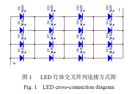 LED lamp bead cross array connection diagram