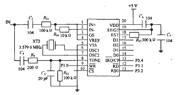 Figure 7 schematic diagram of the dialing circuit