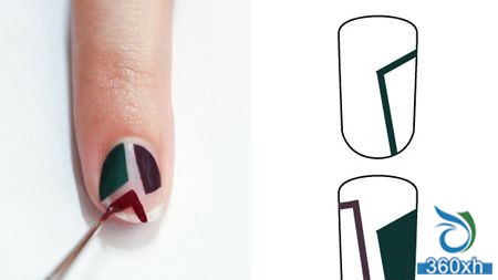 Teach you DIY four-color geometric pattern nail art