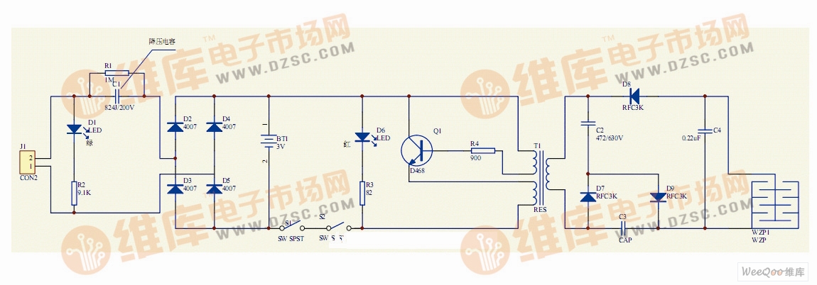 Detailed explanation of rechargeable electric mosquito swatter circuit