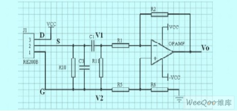 0.16~16Hz bandpass filter and differential amplifier circuit