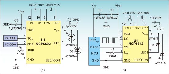 2 LED charging pump driver applications