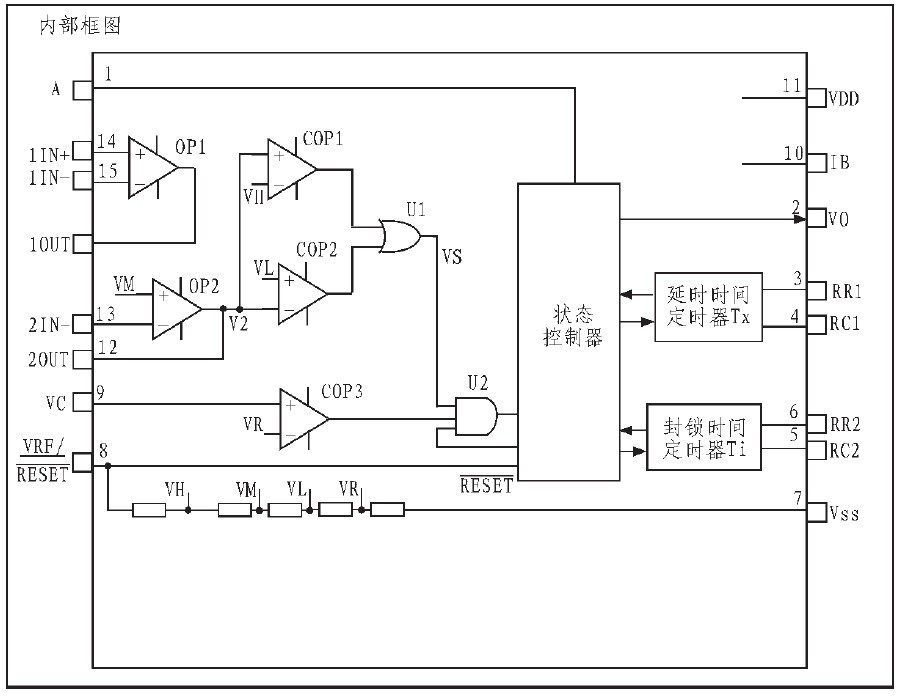 Figure 3 BISS0001 chip internal circuit diagram