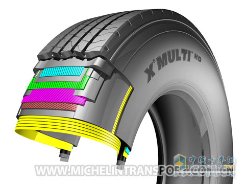 Michelin 12R22.5 X MULTI HD Z Layered Diagram
