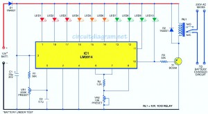 Simple battery level indicator circuit diagram