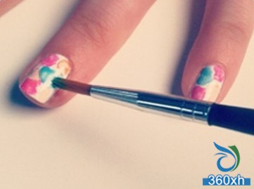 Watercolor nail art DIY Xuan dyed painted charm