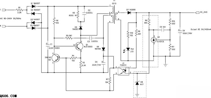 Switching power supply circuit diagram
