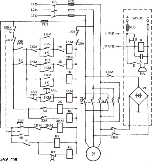 Wire cutting machine control circuit diagram: