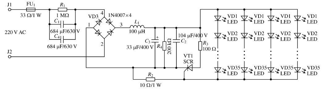 Figure 1 LED fluorescent lamp driving circuit