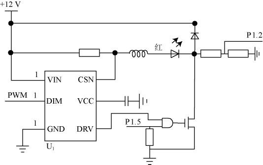 Figure 2 LED lamp bead control circuit