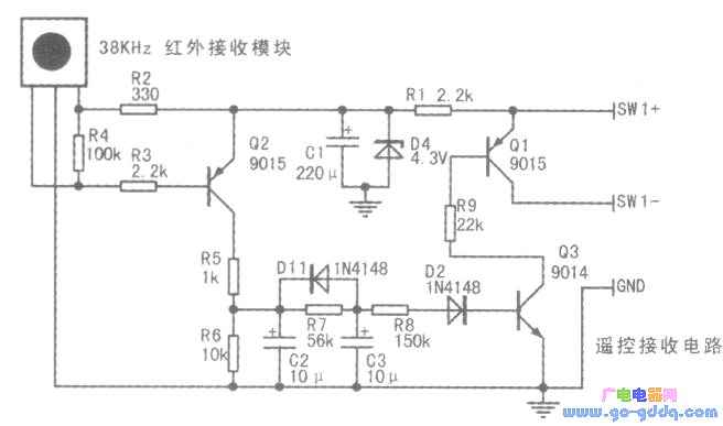 Electric fan remote control circuit