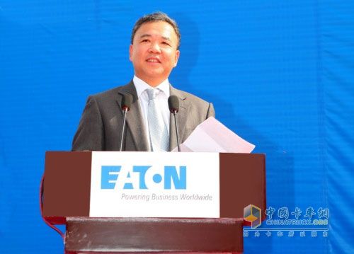 Shier Bing, President of Eaton Vehicle Group Asia Pacific, delivered a speech at the foundation laying ceremony