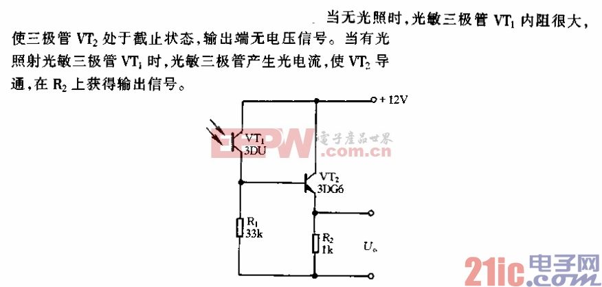 Typical application circuit of phototransistor