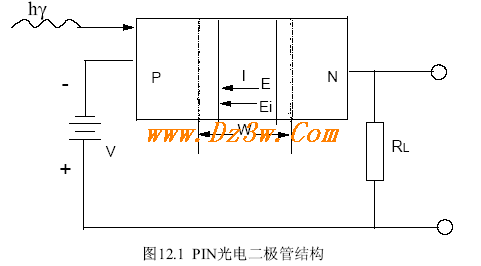 PIN photodiode structure and equivalent circuit diagram