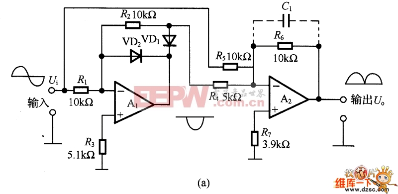 (a) Il circuito di valore assoluto più semplice